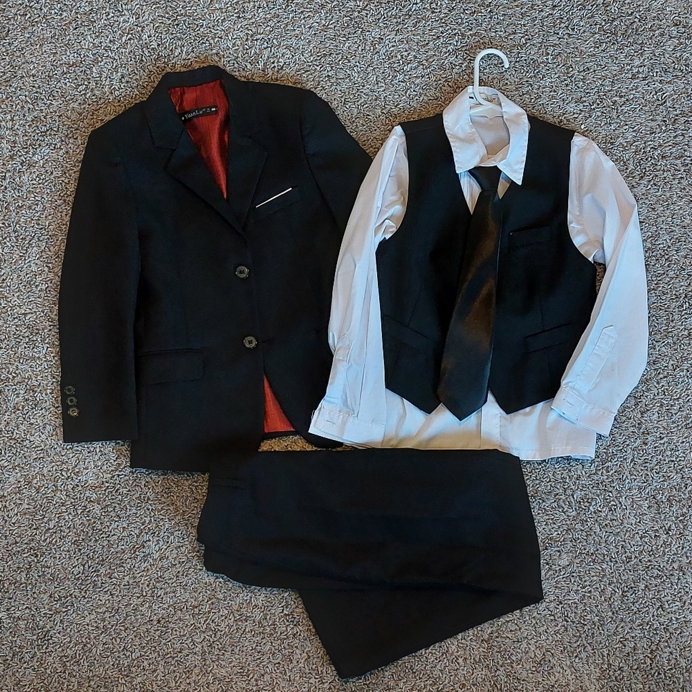 Kids Black Slim Fit Tuxedo - Formal Suit
